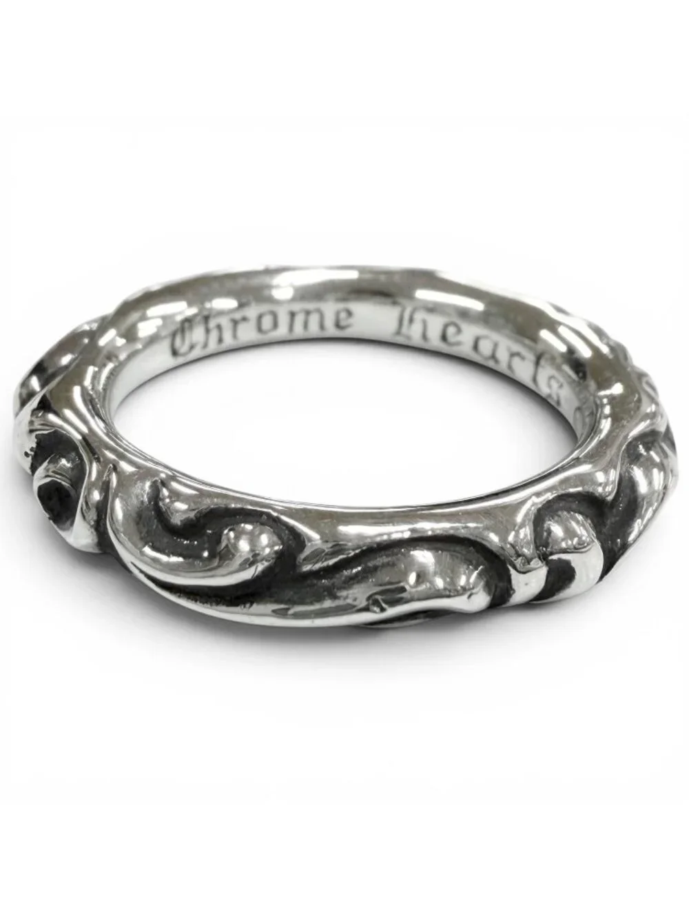 Chrome Hearts Scrl Band Scroll 925 Ring Silver